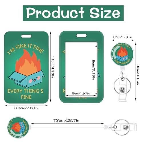 3 Pack Dumpster Fire Badge Holder with Retractable Reel, Vertical Id Case - color: Fire Dumpster