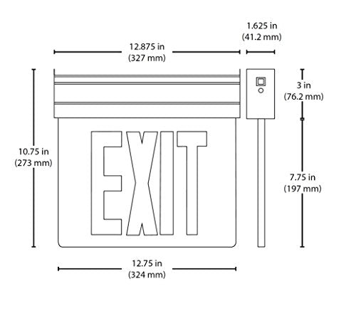 NICOR Lighting LED Emergency Exit Sign, Clear with Green Lettering (EXL2-10UNV-AL-CL-G-1) - color: Clear, Green Letters
