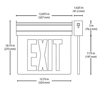 NICOR Lighting LED Emergency Exit Sign, Clear with Green Lettering (EXL2-10UNV-AL-CL-G-1) - color: Clear, Green Letters