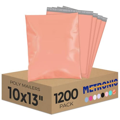 Metronic Poly Mailers 10x13 1200PC Shipping Bags Bulk for Small Business - color: Peach Pink, size: 10x13 1200PC