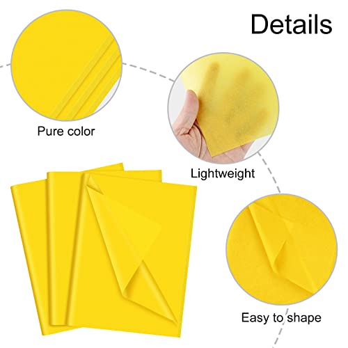 NEBURORA 60 Sheets Yellow Tissue Paper Set Gift Wrap Paper(Yellow) - color: Yellow