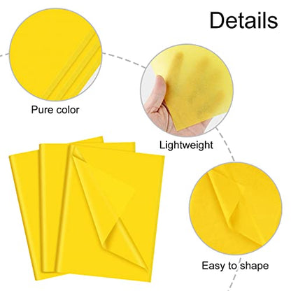 NEBURORA 60 Sheets Yellow Tissue Paper Set Gift Wrap Paper(Yellow) - color: Yellow