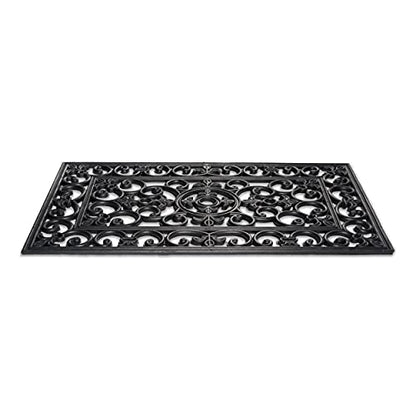 DII Rubber Doormats Collection All Weather, 18x30, Scroll - color: Scroll, size: 1'6" x 2'6" (Rectangular)