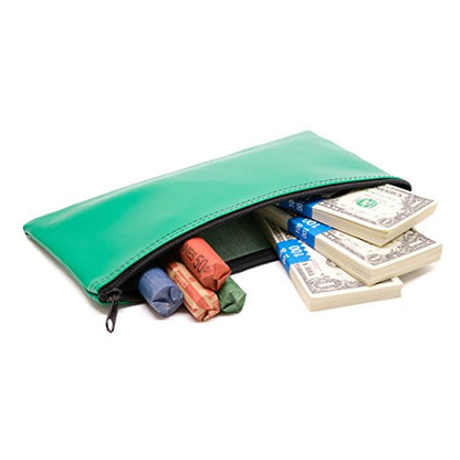Carousel Checks Inc. Zipper Bank Deposit Bag, 5.5 by 10.5 Inches, Green, Pack of 1 - size: 1