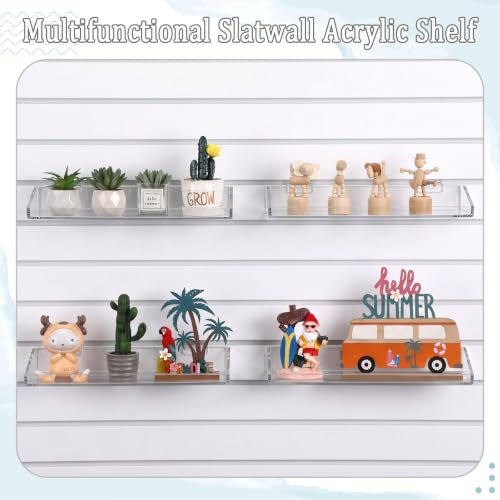 Zhehao 4 Pcs Slatwall Acrylic Shelves,14.5" X 5.1" X 2" - size: 14.5" X 5.1" X 2"