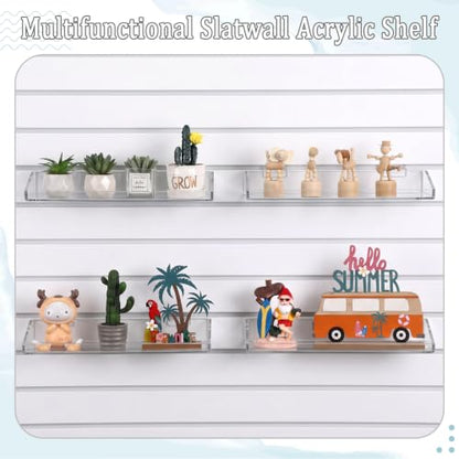 Zhehao 4 Pcs Slatwall Acrylic Shelves,14.5" X 5.1" X 2" - size: 14.5" X 5.1" X 2"