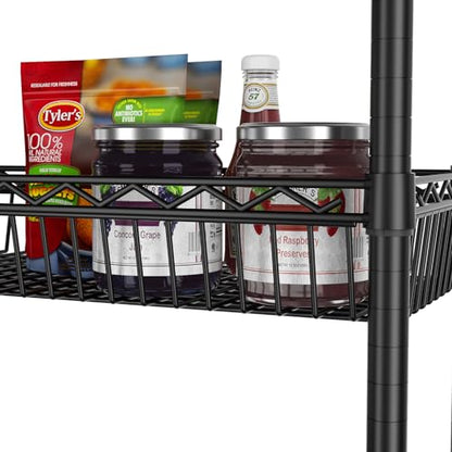 SINGAYE 6 Tier Shelf Wire Shelving Adjustable Storage Shelves Basket Rack - color: Black, size: 6-Tier[30"Dx13.5"Wx65"H]