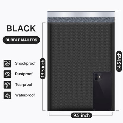 UCGOU Bubble Mailers 9.5x14.5" 40 Pack Usable Size 9.5x13.5" Black Padded - color: Black, size: 9.5x14.5" 40PC