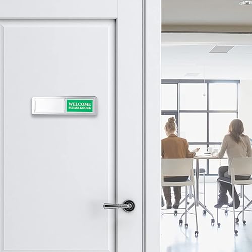 Do Not Disturb/Welcome Door Sign, Sliding Privacy Indicator - color: Silver Do Not Disturb
