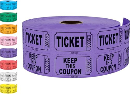 Tacticai 1000 Raffle Tickets, 50/50 Double Roll, Purple - color: A - Double Roll - 1,000 Tickets - Keep - Purple