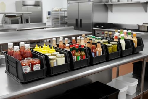 HE HUDSON EXCHANGE 11" x 5.5" x 5" Plastic Stackable Storage Bin, Black - color: Black, size: 1 Pack