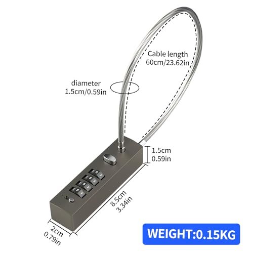 Outdoor Fence Gate Lock Locker - Bike, Cable Chain, Combination Locks - color: Gray