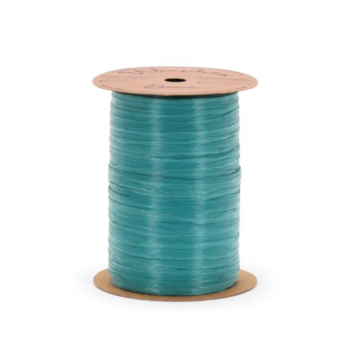 Berwick Offray 1/4'' Wide Matte Raffia Ribbon, Teal, 100 Yards, 7MM - color: Teal, size: 7MM