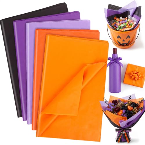 Shindel 120 Sheets Halloween Tissue Paper, 20 X 14 inch, 5 Colors - color: Mixed Color