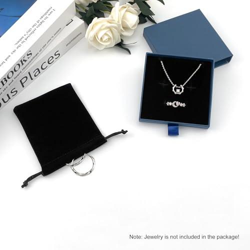 Quacc Jewelry Gift Box, Necklace Bracelet Organizer for Birthday (Blue) - color: Blue
