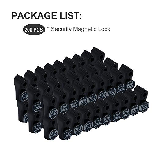200Pcs Black Peg Hook Security Stop Lock 6mm for 4.5-5.9mm Pegboard - color: Black