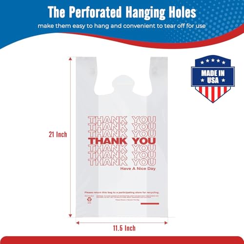 Fuxury 96000 (96K) Count Plastic Thank You T-shirt Bags Made in USA - color: White, size: 96000 Count