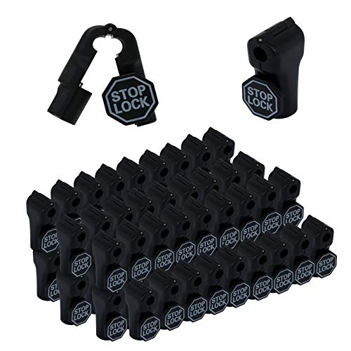 200Pcs Black Peg Hook Security Stop Lock 6mm for 4.5-5.9mm Pegboard - color: Black