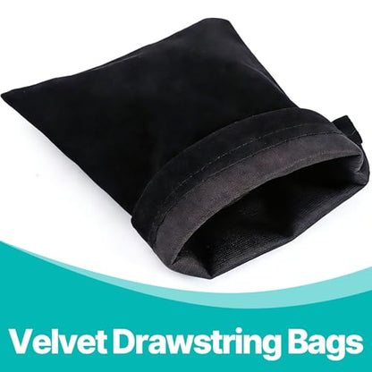 Gabotrie 30 Pcs Velvet Drawstring Bags, Velvet Gift Bag, 7 x 5 Inch, Black - color: Black