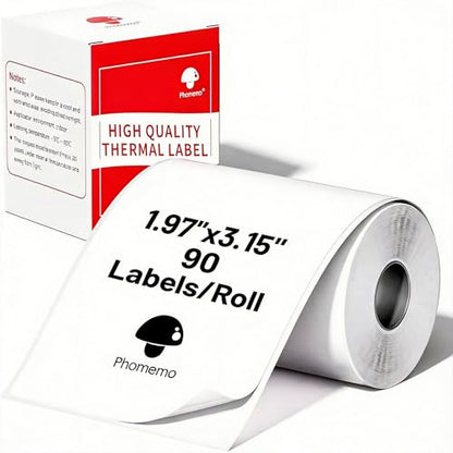 Phomemo Thermal Labels, 1.97"x3.15" Sticker for M110/M100/M220/M108, 90 PCS - color: White, size: 1.97"x3.15"