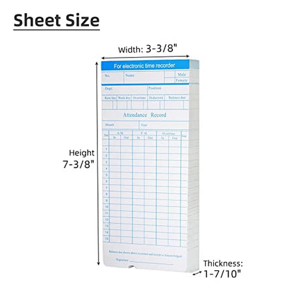 TooCust 100-Piece Time Cards for Employees, Monthly Time Cards 2-Sided, 2-Color Timecards for Time Clocks, Blue/Orange Print, 7-3/8 x 3-3/8 Inch - style: 100PCS Time Cards