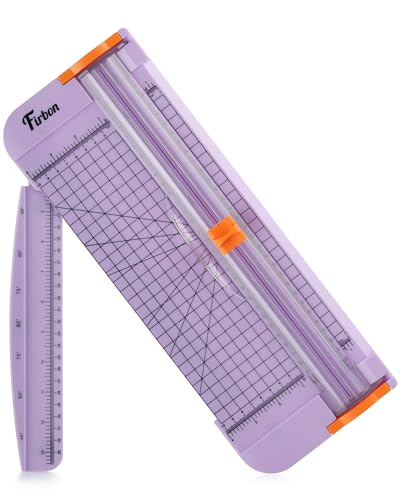 Firbon A4 Paper Cutter, 12 Inch Paper Trimmer with Extened Ruler, Purple - color: Light Purple
