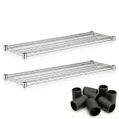 2-Pack 14" x 42" Chrome Additional Wire Shelf for Shelving Units, Replacement Shelves for Wire Rack - size: 14" x 42".