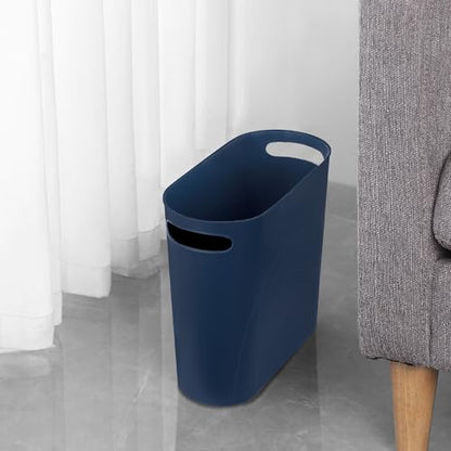 rejomiik Small Bathroom Trash Can, 3.5 Gallon Slim Garbage Can, 2 Pack Navy - color: Navy, size: 2 pack