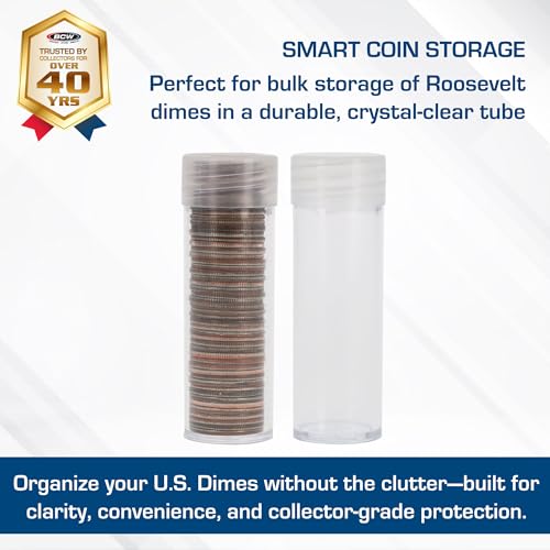 BCW Dime Coin Storage Tubes - 100 ct - style: 100 Pack