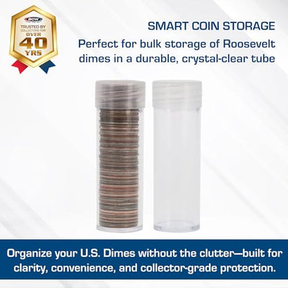 BCW Dime Coin Storage Tubes - 100 ct - style: 100 Pack