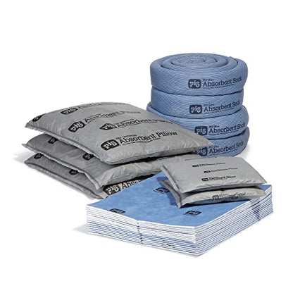 PIG Water Absorbing Kit - Absorbs Up to 16 Gallons per kit - Blue and Gray - PM50501 - size: 16-Gallon Absorbency