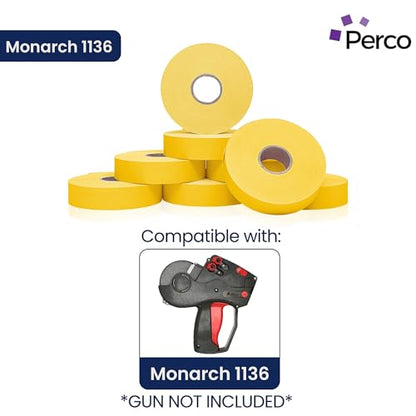 Pricing Labels for Monarch 1136 Yellow - 14,000 Labels w/ 8 Rolls Value Pack, 1 Sleeve - Made in USA - color: Yellow, size: 1 Sleeve