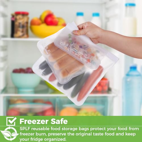 SPLF 6 Pack Dishwasher Safe Reusable Gallon Freezer Bags, White - color: White, size: 6 Pack-6 Gallon