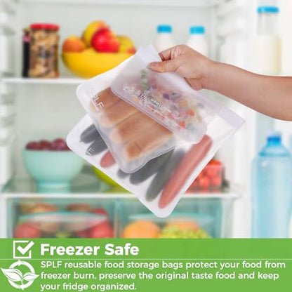 SPLF 6 Pack Dishwasher Safe Reusable Gallon Freezer Bags, White - color: White, size: 6 Pack-6 Gallon