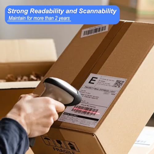 OausTect 4x6 Shipping Label 500 Fanfold Labels for Rollo, Zebra Direct Thermal Printer, with Perforations - size: 500 Labels