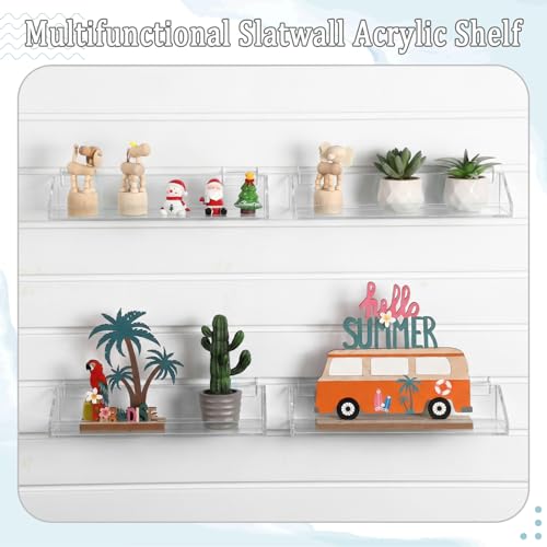 Zhehao 4 Pcs Slatwall Acrylic Shelves,11.8" X 4.2" X 2" - size: 11.8" x 4.2" x 2"