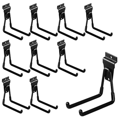 4 Inch Slatwall Hooks - Heavy Duty Slatwall Accessories for Garage, Black (10 Pack)