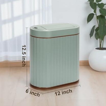 SYNCVIBE Bathroom Sensor Trash Can, 2 Gallon, Butterfly Lid, Green - color: Green