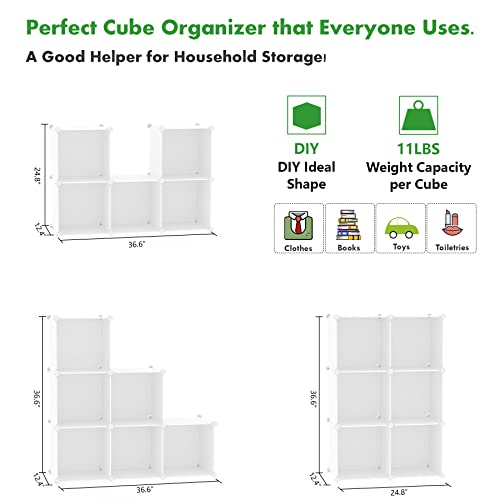C&AHOME 6-Cube Storage Organizer Cube Shelf Closet Storage Bookcase, Milky - color: Milky