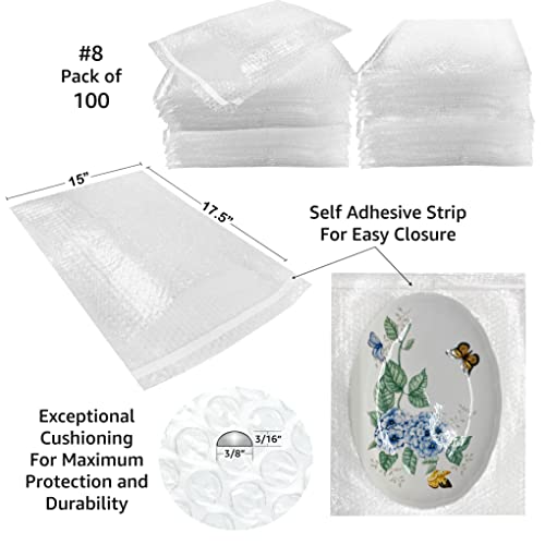 Bubble Pouches, Pack of 100, 15" x 17.5" - size: 15" x 17.5"