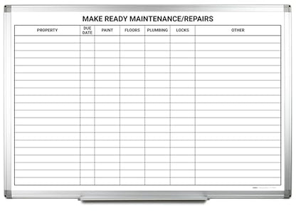 Realtor Maintenance/Repairs Whiteboard (36in x 24in) - size: 36" x 24"