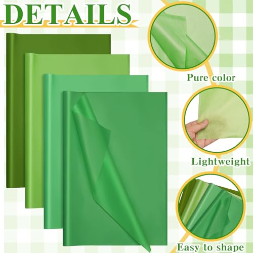 500 Sheets Green Tissue Paper Bulk 15 x 20Inch for Christmas Football Party - color: Green, size: 15 x 20 Inch