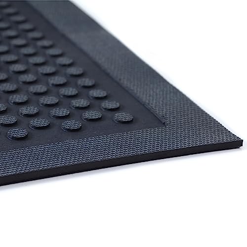 Guardian Easy Step Scraper 3X5 (33in x 58in) Indoor/Outdoor, Heavy-Duty, Solid Rubber Floor Mat,Black - size: 58"L x 33"W x 0.3"Th