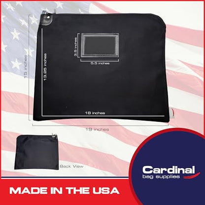 Locking Document Bag, Black, 15 x 19 - color: Black