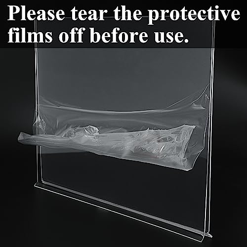 Acrylic Sign Holder 11x8.5 '' Horizontal T-Shaped Clear Double-Sided Table Menu Stands Plastic Picture Frames Display Desktop Display Holders for Wedding Table,Restaurant Signs,Office, Store,6 Pack - size: Vertical 6 Pack 8.5x11''