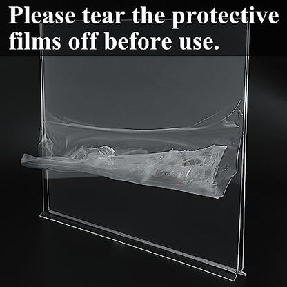 Acrylic Sign Holder 11x8.5 '' Horizontal T-Shaped Clear Double-Sided Table Menu Stands Plastic Picture Frames Display Desktop Display Holders for Wedding Table,Restaurant Signs,Office, Store,6 Pack - size: Vertical 6 Pack 8.5x11''