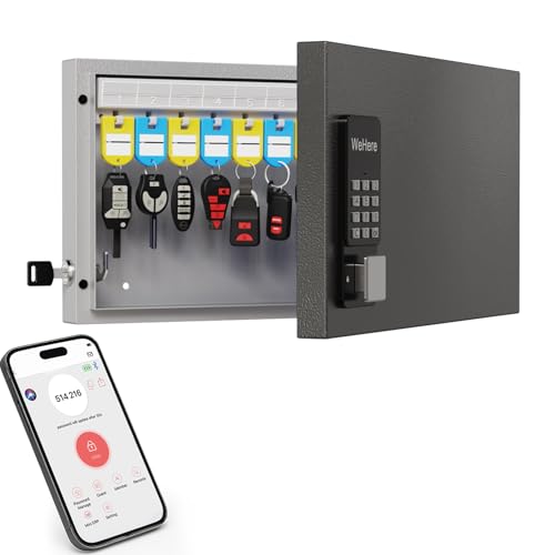 24 Key Lock Box Smart Key Organier Cabinet with Keypad & App for Office - size: 2.3inx11.3inx16in
