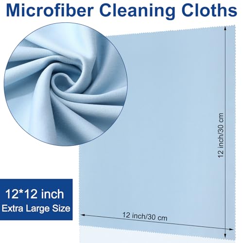 Frienda 12 Pack Large Glass Cleaning Cloth, Blue - color: Blue