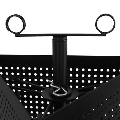 Triangular Metal Pegboard Panels Display with 20 Hooks, Black Pegboard Display Stand with Wheels, Jewelry Display Rack, Art Display Stand for Retail Shops, Boutiques