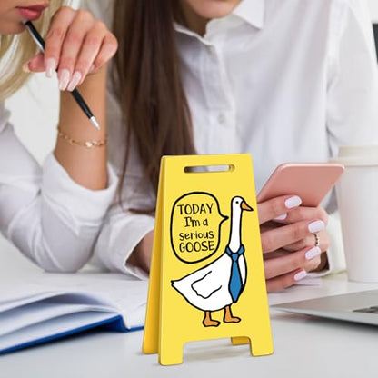 Funny Office Desk Accessories Decor Acrylic Silly Goose Mini Floor Sign Funny Cute Gag Office Decorations Gifts for Work Women - style: SILLY GOOSE